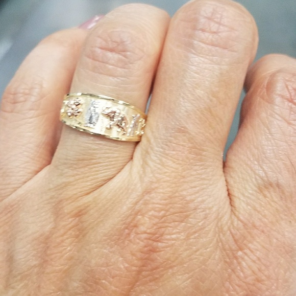 14k Solid Yellow Gold Elephant Ring sz 5 6 7 8 9 - Picture 10 of 14